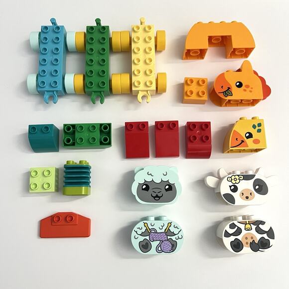 Lego Duplo 10412 Animal Train Block Building Toy Set Lamb Cow Rooster Horse - Picture 7 of 9